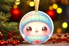 Round Christmas Ornament Sublimation|Clipart Product Image 2
