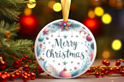 Round Christmass Ornament Sublimation|Clipart Product Image 1