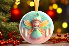 Christmas Fairy Ornament Sublimation PNG Product Image 1