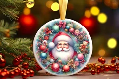 Santa Round Sticker Sublimation PNG Product Image 2