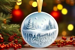Round Christmas Ornament Sublimation|Clipart Product Image 2