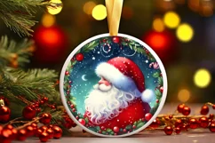 Round Christmas Ornament Sublimation|Clipart Product Image 3