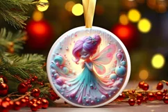 Round Christmas Ornament Sublimation|Clipart Product Image 3