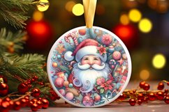 Centered Santa Christmas Ornament Sublimation PNG Product Image 3