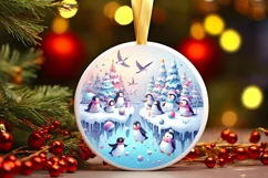Round Christmas Ornament Sublimation|Clipart Product Image 2