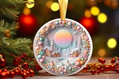 Round Christmas Ornament Sublimation|Clipart Product Image 2