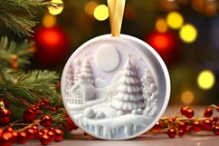 Pastel Penguin Winter Scene PNG Product Image 1