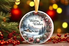 Round Christmas Ornament Sublimation|Clipart Product Image 3