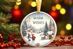 Round Christmas Ornament Sublimation|Clipart Product Image 3