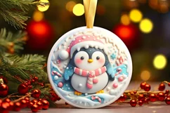 Round Christmas Ornament Sublimation|Clipart Product Image 2
