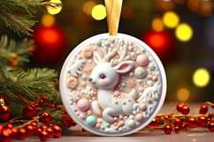 Deer Christmas Ornament Sublimation PNG Product Image 3