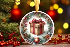 Centered Gift Christmas Ornament Sublimation PNG Product Image 1