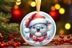 Koala Christmas Portrait PNG Product Image 2