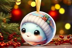 Round Christmas Ornament Sublimation|Clipart Product Image 3