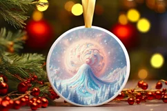 Round Christmas Ornament Sublimation|Clipart Product Image 2