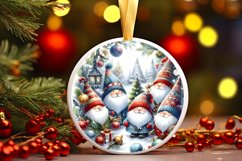 Round Christmass Ornament Sublimation|Clipart Product Image 1