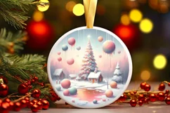 Pastel Christmas Scene Candy Digital Painting PNG Product Image 2