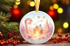 Pastel Christmas Scene Candy Digital Painting PNG Product Image 3