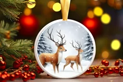 Round Christmas Ornament Sublimation|Clipart Product Image 2