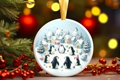 Penguins Winter Scene Christmas PNG Product Image 3