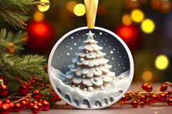 Round Christmass Ornament Sublimation|Clipart Product Image 1