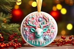 3D Martzipan Christmas Deer Ornament PNG Product Image 3