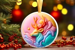 3D Christmas Deer Ornament PNG Product Image 3