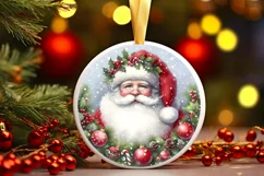 Round Christmas Ornament Sublimation|Clipart Product Image 1