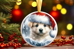 Puppy Christmas Portrait PNG Product Image 2