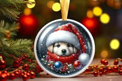 Puppy Christmas Portrait PNG Product Image 2