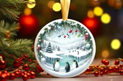 Penguins Winter Scene Christmas PNG Product Image 1