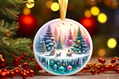 Winter Scene with Cow and Dog Ornament Product Image 1