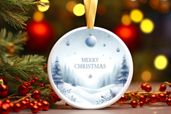 Round Christmass Ornament Sublimation|Clipart Product Image 1