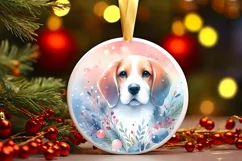 Colorful Pastel Dog Christmas Image Sublimation PNG Product Image 2