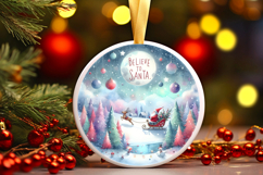 Round Christmass Ornament Sublimation|Clipart Product Image 1