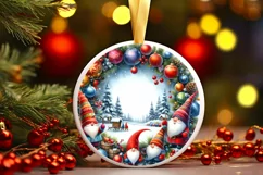 Round Christmas Ornament Sublimation|Clipart Product Image 2