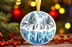 Round Christmas Ornament Sublimation|Clipart Product Image 3