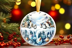 Round Christmas Ornament Sublimation|Clipart Product Image 3