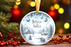 Winter Scene Believe Round Sublimation PNG Product Image 1