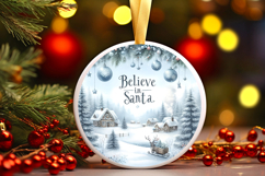 Round Christmass Ornament Sublimation|Clipart Product Image 1