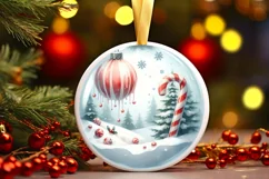 Winter Candies Round Ornament Sublimation PNG Product Image 1