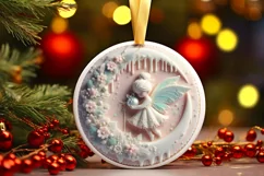 Round Christmas Ornament Sublimation|Clipart Product Image 2