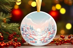 Round Christmas Ornament Sublimation|Clipart Product Image 2