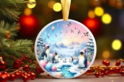 Round Christmas Ornament Sublimation|Clipart Product Image 3