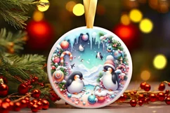 Round Christmas Ornament Sublimation|Clipart Product Image 3