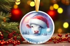3D Winter Scene with Santa Hat PNG Product Image 2
