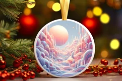 Round Christmas Ornament Sublimation|Clipart Product Image 2