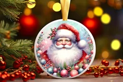 Polar Bear Round Ornament Sublimation PNG Product Image 1