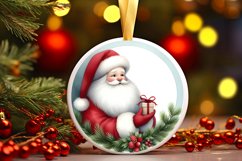 Santa Round Ornament Sublimation PNG Product Image 3