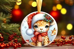 Round Christmas Ornament Sublimation|Clipart Product Image 3